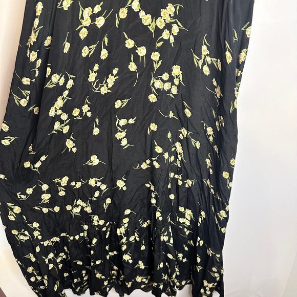 Flynn Skye Elsie Black Tulip Floral Midi Maxi Boho Dress Women's Medium - Picture 8 of 11